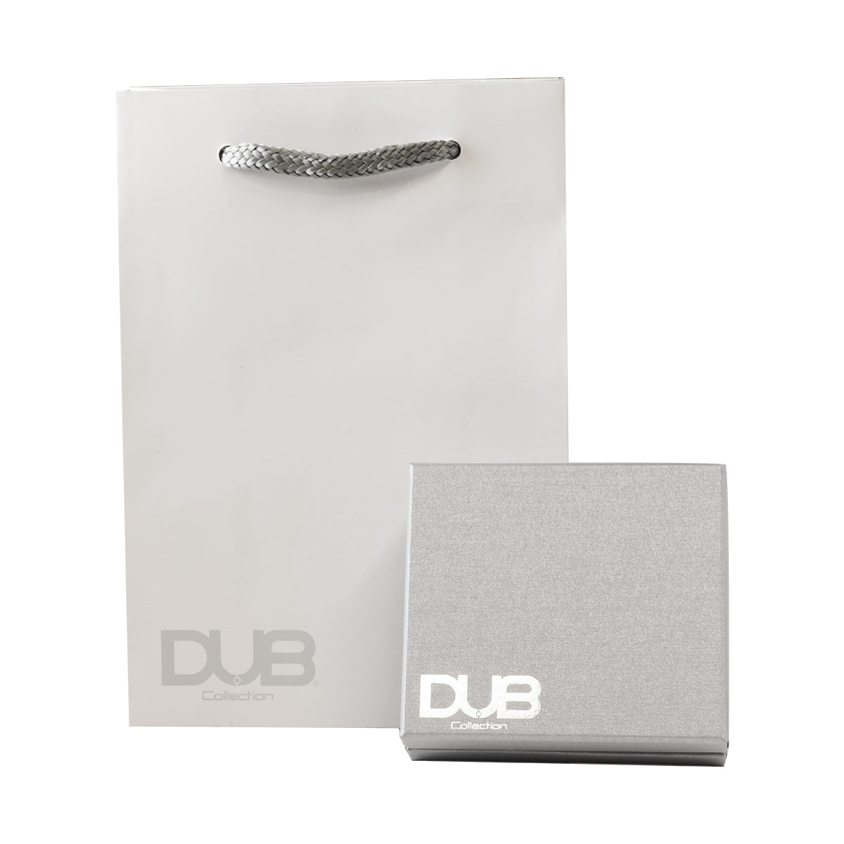 DUBj-180-2 Side Emblem Stone Necklace -white-