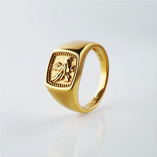 Eagle signet Ring YELLOW GOLD