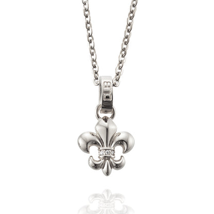 DUBj-265-1 Double face -Lily- Necklace SILVER