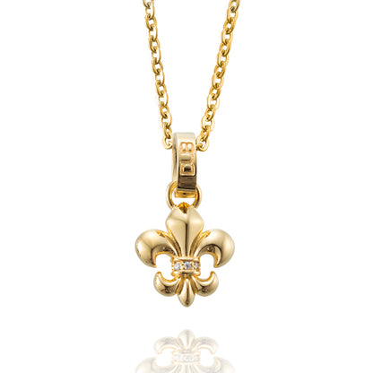 DUBj-265-3 Double face -Lily- Necklace YELLOW GOLD