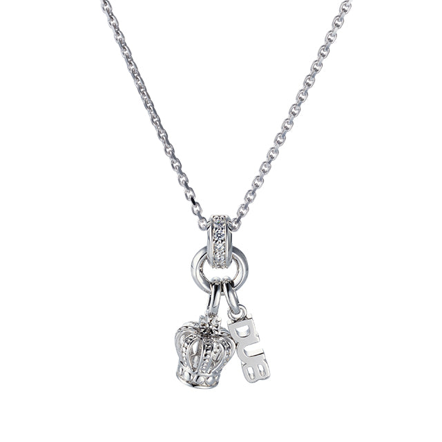 DUBj-287-1 Sway Crown Necklace SILVER