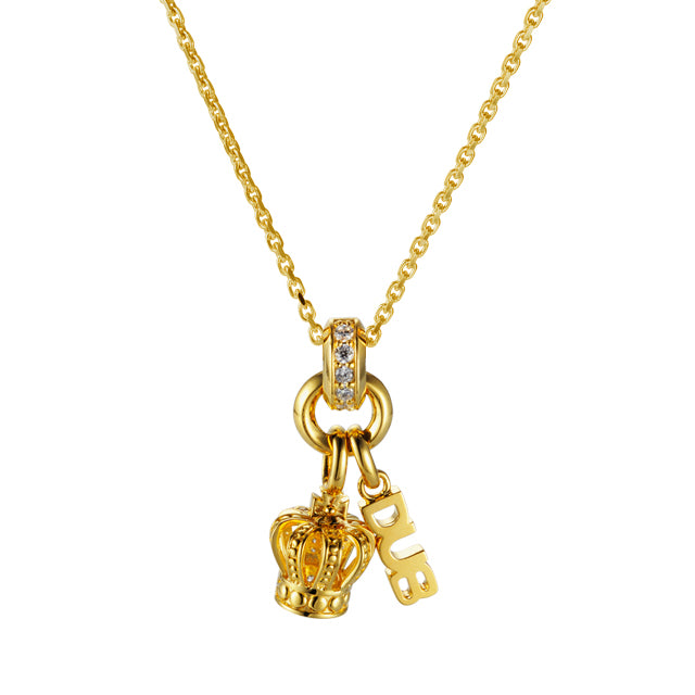 DUBj-287-3 Sway Crown Necklace YELLOW GOLD