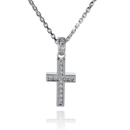 DUBj-297-2 Rectilinear Cross Necklace
