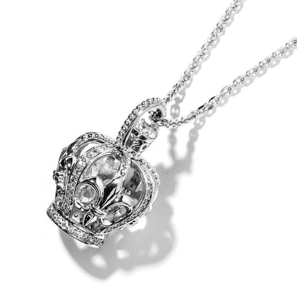 DUBj-138-1 Glorious crown Necklace SILVER